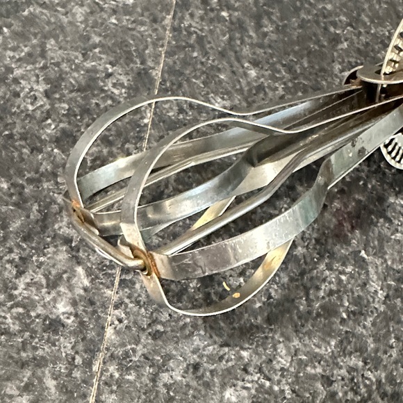 Vintage Stainless Steel Hand Mixer with Red Handle - Picture 6 of 7